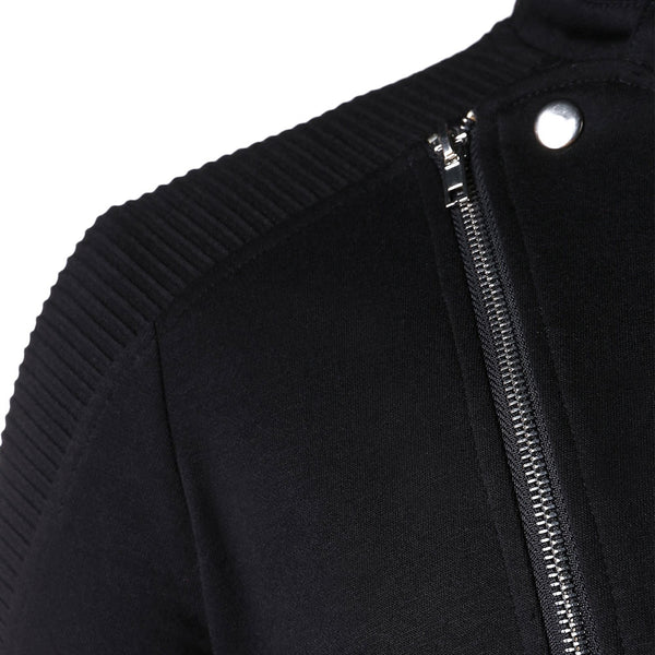 Stand Collar Asymmetric Zipper Jacket