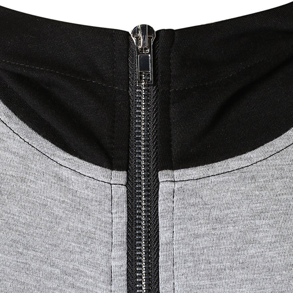 Raglan Sleeve Drawstring Color Blocking Hoodie