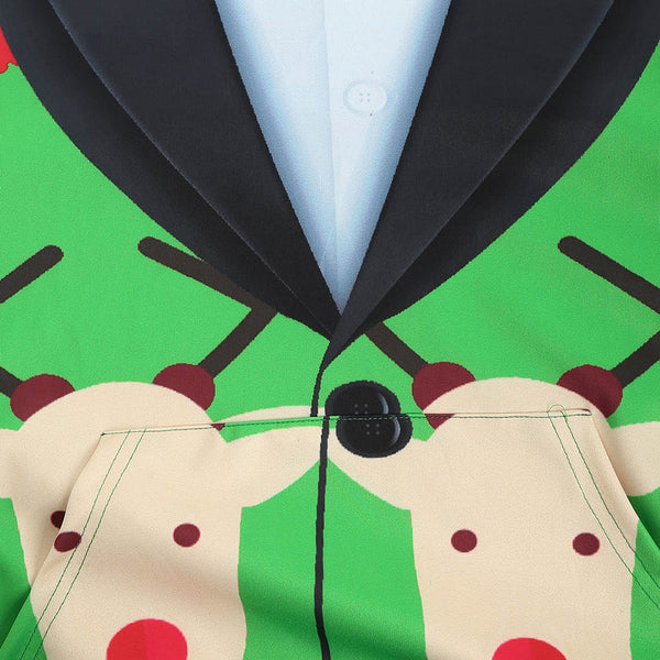 Christmas Faux Suit Print Pullover Hoodie