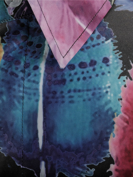 Colorful Leaves Printed Long Sleeves Shirt