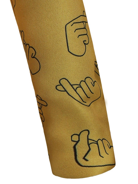 Valentine\'s Day Finger Heart Printed Casual Blazer