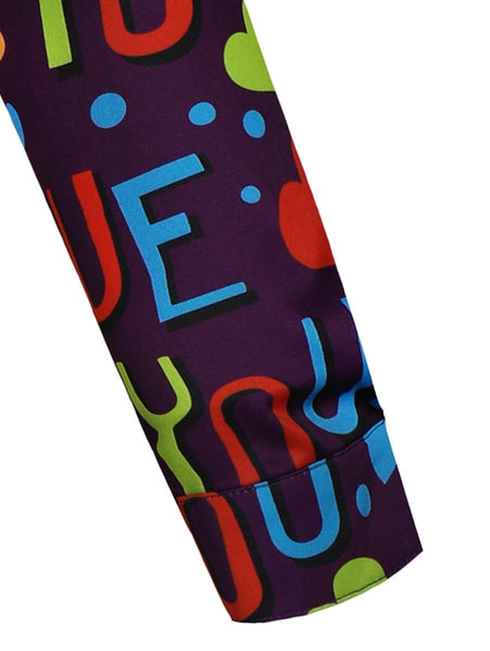 Valentine\'s Day Letter Heart Print Casual Shirt