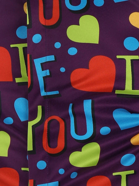 Valentine\'s Day Letter Heart Print Casual Shirt