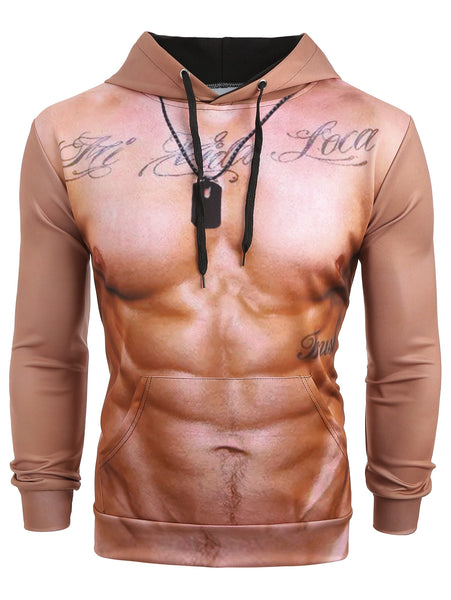 Naked Belly Letters Print Drawstring Hoodie