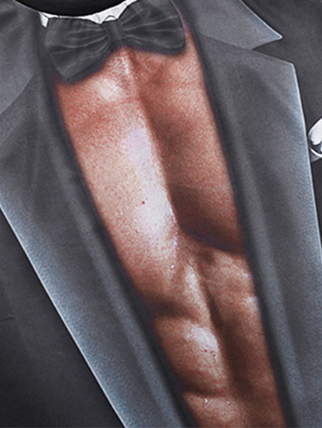 3D Muscle Suit Print Short Sleeve T-shirt