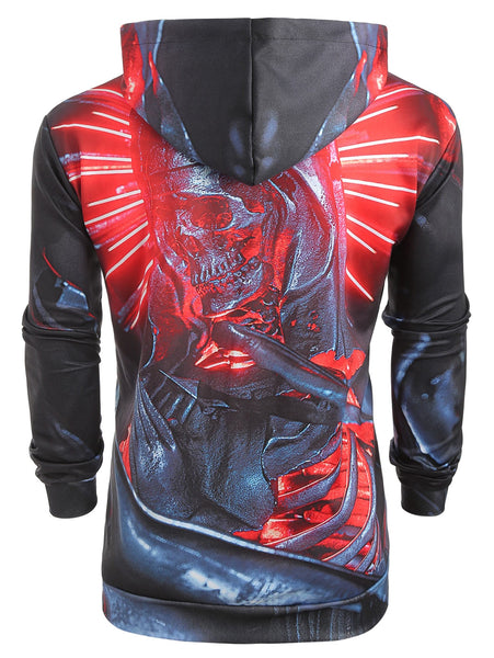 3D Print Kangaroo Pocket Skull Hoodie