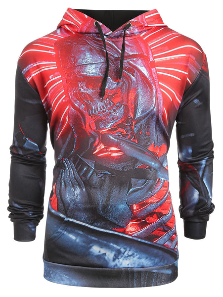 3D Print Kangaroo Pocket Skull Hoodie