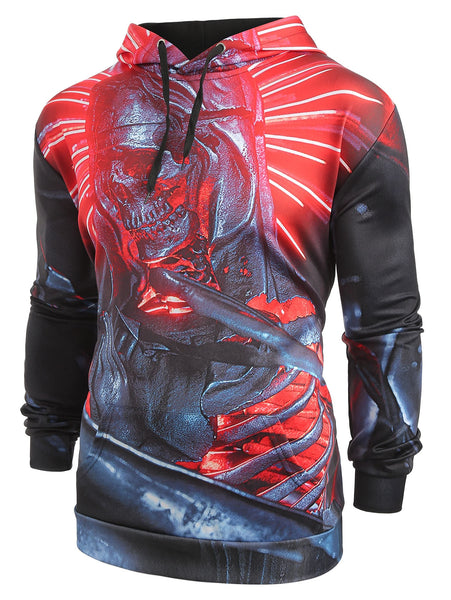 3D Print Kangaroo Pocket Skull Hoodie