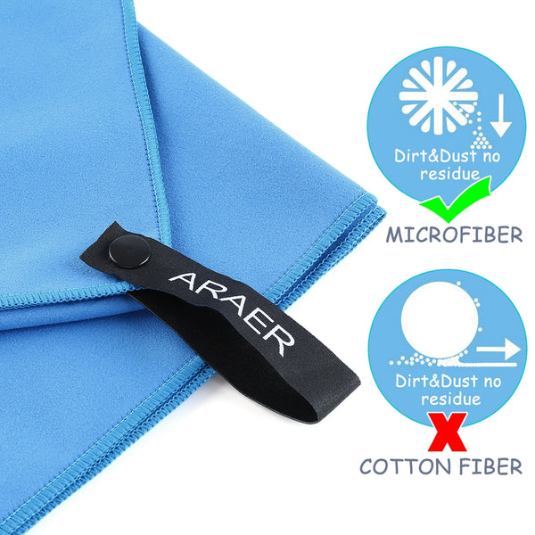 ARAER Microfibre Towel, 60cm x 90cm Absorbent Quick Dry Towel with a Carry Bag for Outdoor Swimming Surfing