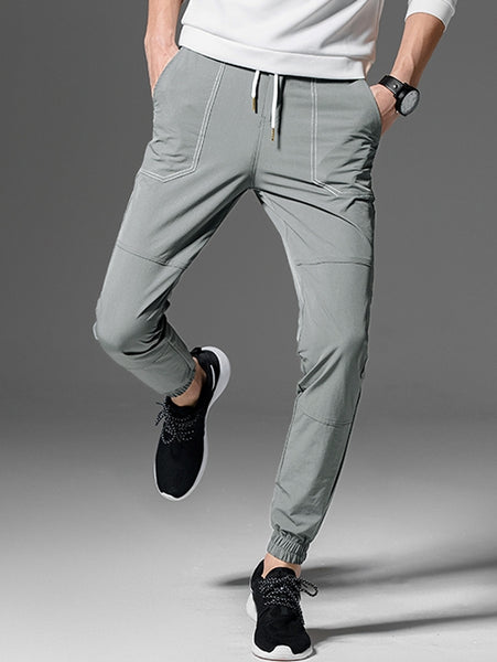 Drawstring Solid Color Jogger Pants