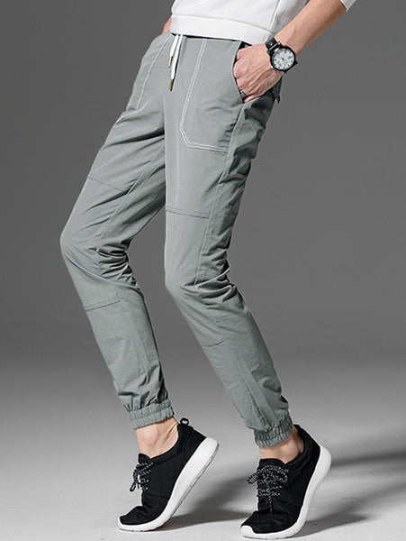 Drawstring Solid Color Jogger Pants