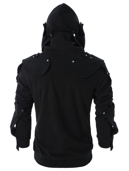 Rivet Long Sleeve Drawstring Pullover Hoodie