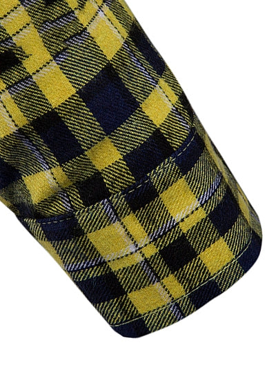 Contrast Tartan Print Casual Long Sleeve Shirt