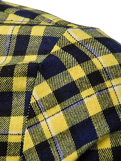 Contrast Tartan Print Casual Long Sleeve Shirt