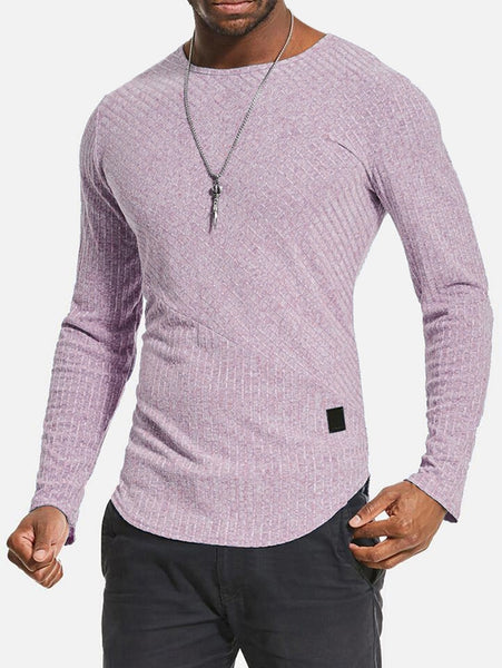 Applique Striped Printed Casual T-shirt