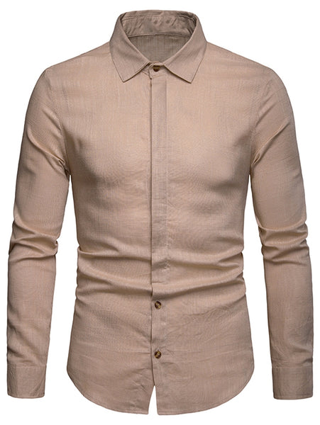 Solid Hem Curved Breathable Long Sleeve Shirt