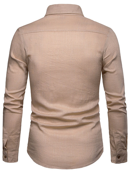 Solid Hem Curved Breathable Long Sleeve Shirt