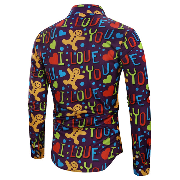 Valentine\'s Day Letter Heart Print Casual Shirt