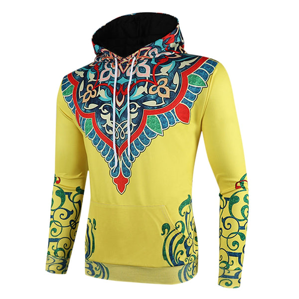 3D Flower Print Pullover Hoodie