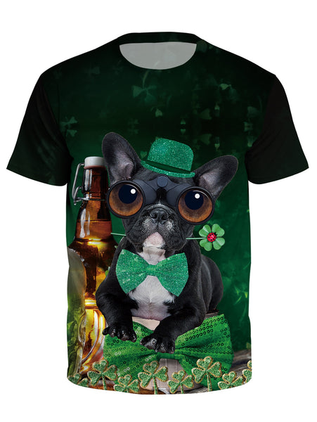 3D Dog Printed Short Sleeve T-shirt