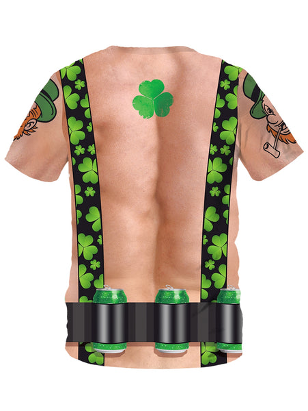 3D Four-leaf Clover Belt Printed Short Sleeve T-shirt