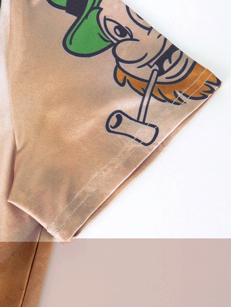 3D Four-leaf Clover Belt Printed Short Sleeve T-shirt