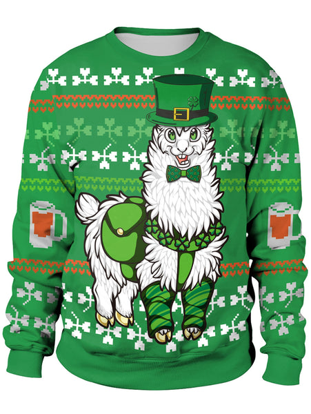 3D Cartoon Animal Printed Pullover Sweatshirt