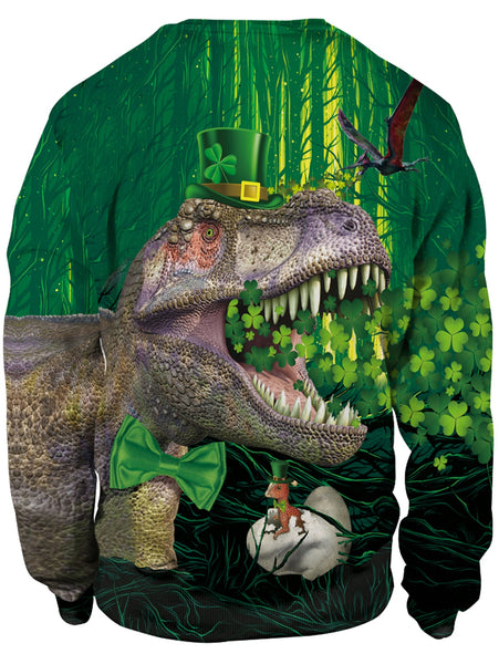 3D Plant and Dinosaur Printed Pullover Sweatshirt