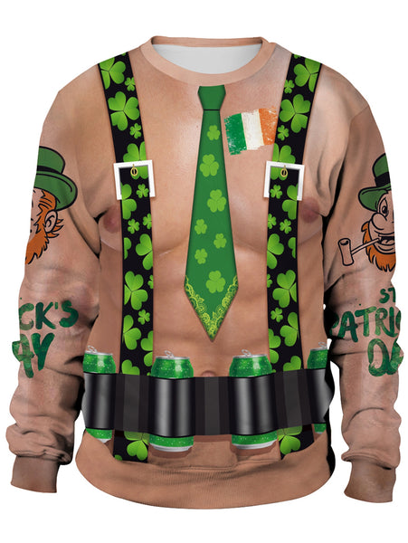 3D Cartoon Printed Pullover Sweatshirt