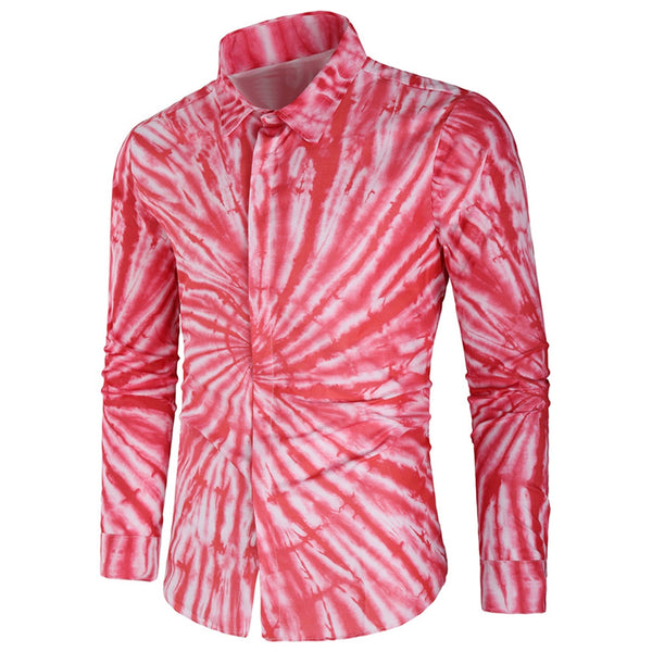 Tie Dye Print Long Sleeve Casual Shirt