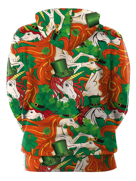 3D Horses Print Pullover Hoodie