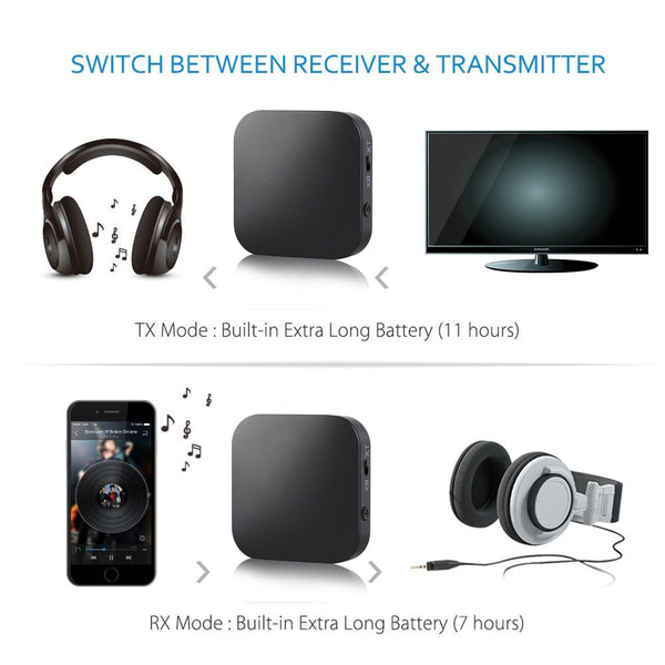 The bluetooth adapter receives the emitter