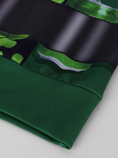 3D Clover Belt Printed Pullover Sweatshirt