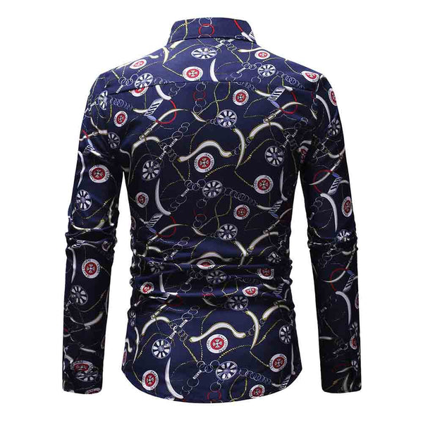 Chains Logos Print Casual Shirt