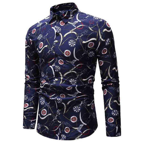 Chains Logos Print Casual Shirt