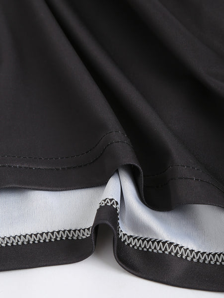 Short Sleeves Faux Collar Print Casual T-shirt