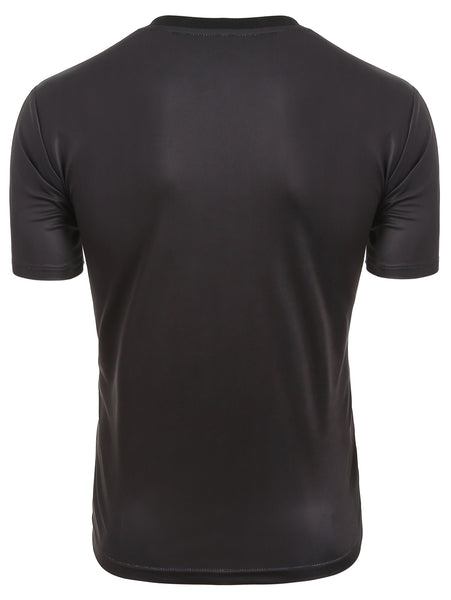 Short Sleeves Faux Collar Print Casual T-shirt