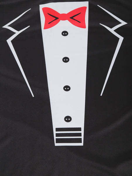 Faux Blazer Print Short Sleeves Casual T-shirt