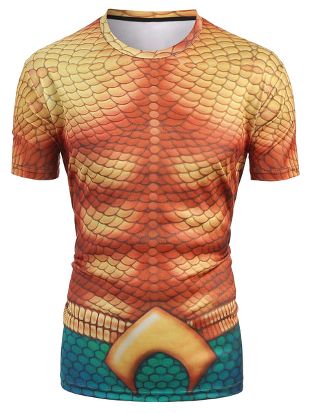 Fish Scales Printed Casual Short Sleeves T-shirt