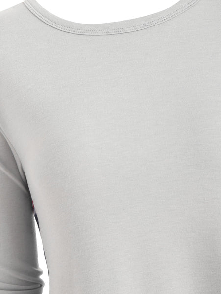 Long Sleeve Checked Panel Top