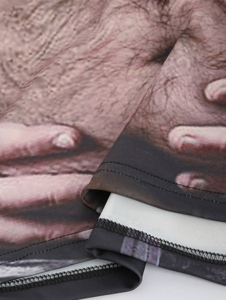 Chest Hair 3D Print Short Sleeves T-shirt