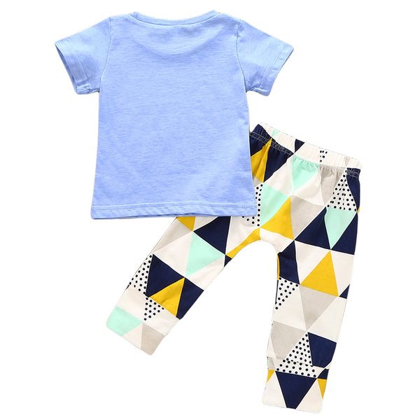 80ç ç”·ç«¥å­—æ¯å‡ ä½•çŸ­è¢–å¥—è£…