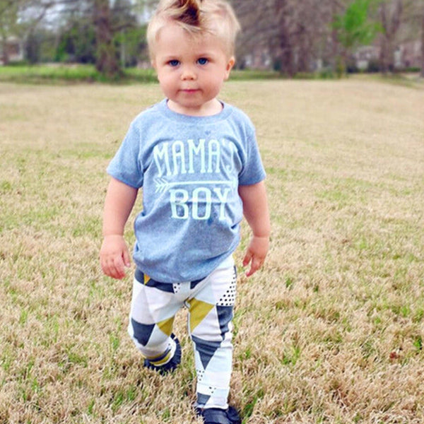 80ç ç”·ç«¥å­—æ¯å‡ ä½•çŸ­è¢–å¥—è£…