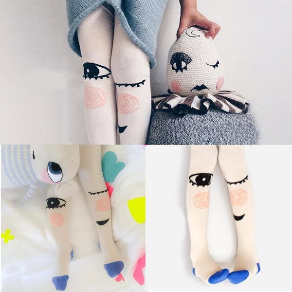 Kids Baby Girls Cotton Warm Big Eyes Tights Stockings Pantyhose Socks