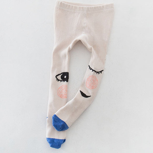 Kids Baby Girls Cotton Warm Big Eyes Tights Stockings Pantyhose Socks