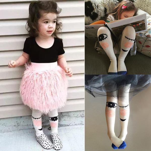 Kids Baby Girls Cotton Warm Big Eyes Tights Stockings Pantyhose Socks