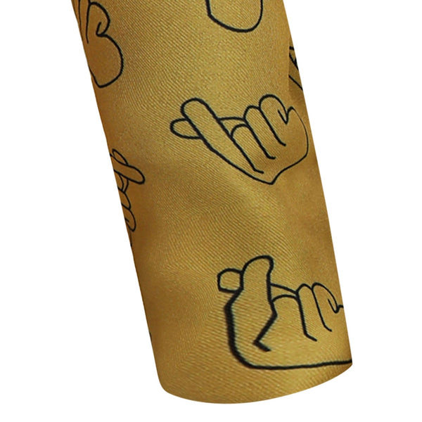 Valentine\'s Day Finger Heart Printed Casual Blazer