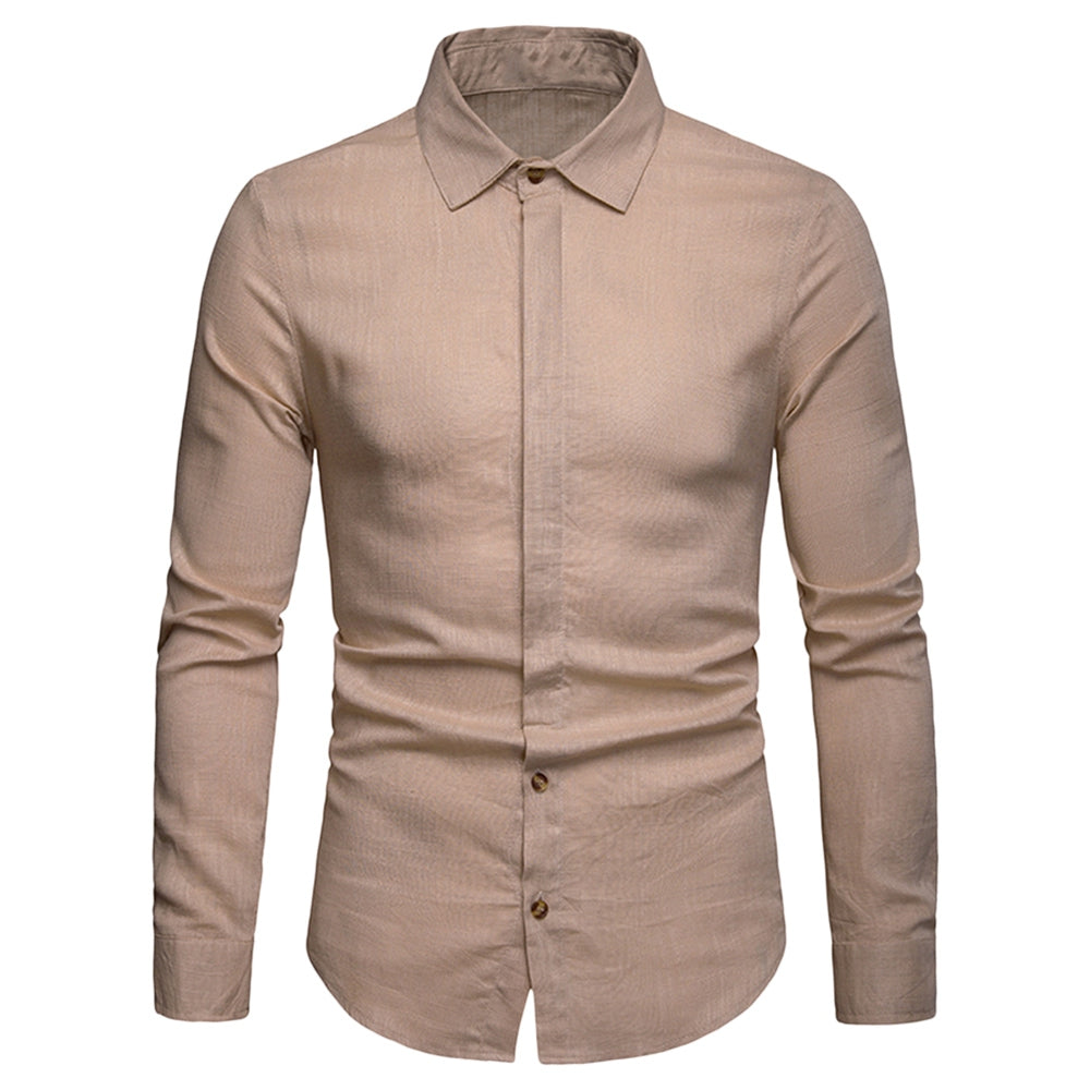 Solid Hem Curved Breathable Long Sleeve Shirt