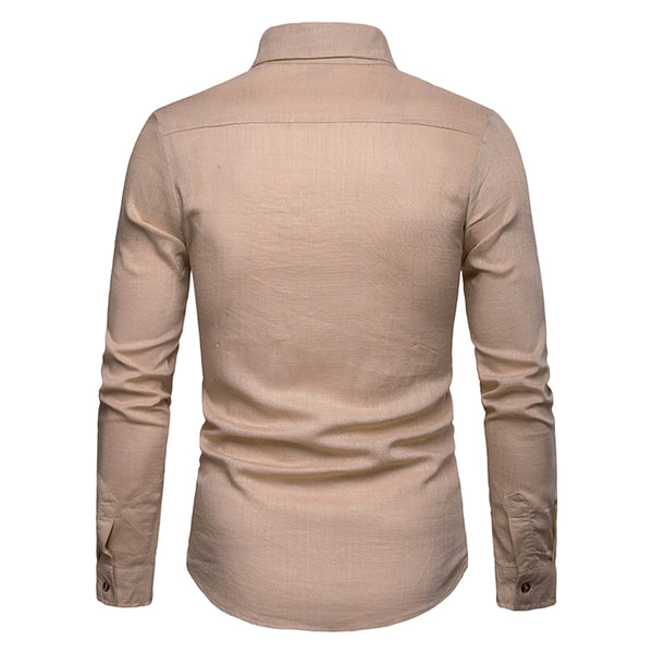Solid Hem Curved Breathable Long Sleeve Shirt