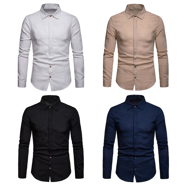 Solid Hem Curved Breathable Long Sleeve Shirt